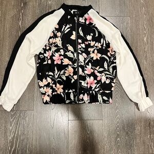 BCX Printed Color blocked Bomber Jacket in multicolor Size Medium